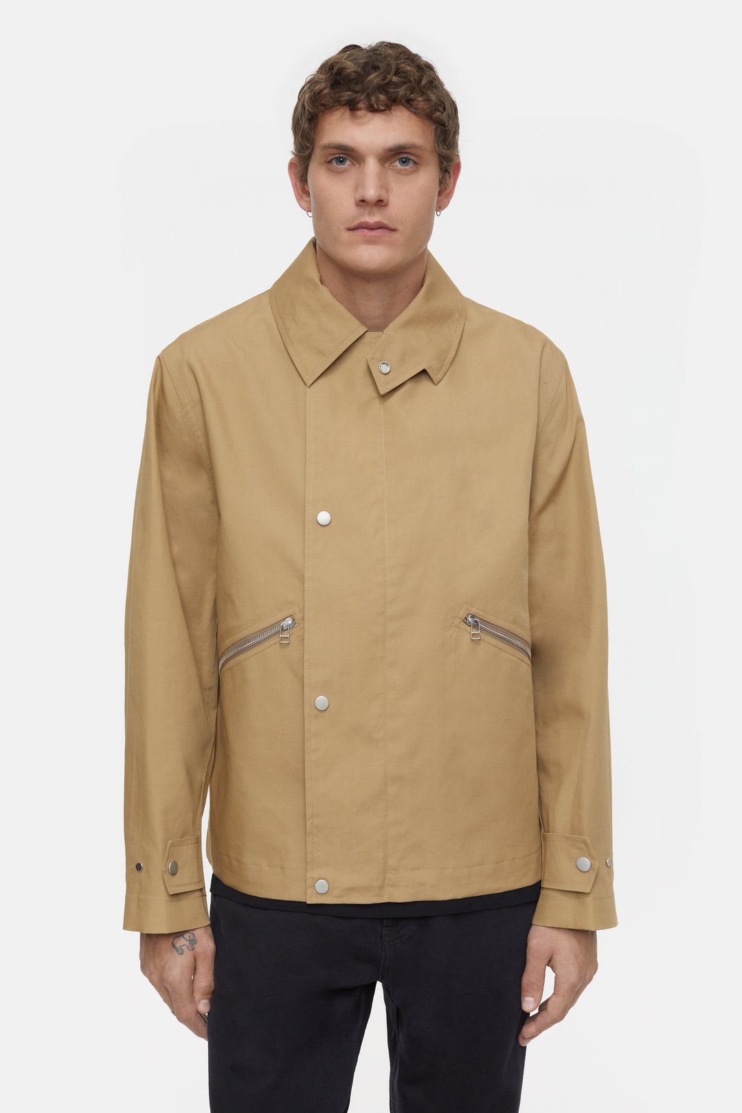 CLOSED MENS MILITARY JACKET- TAUPE BEIGE