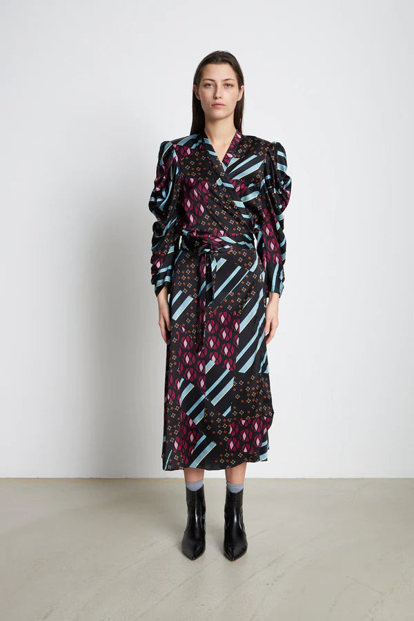 STELLA NOVA TOYA WRAP SILK DRESS
