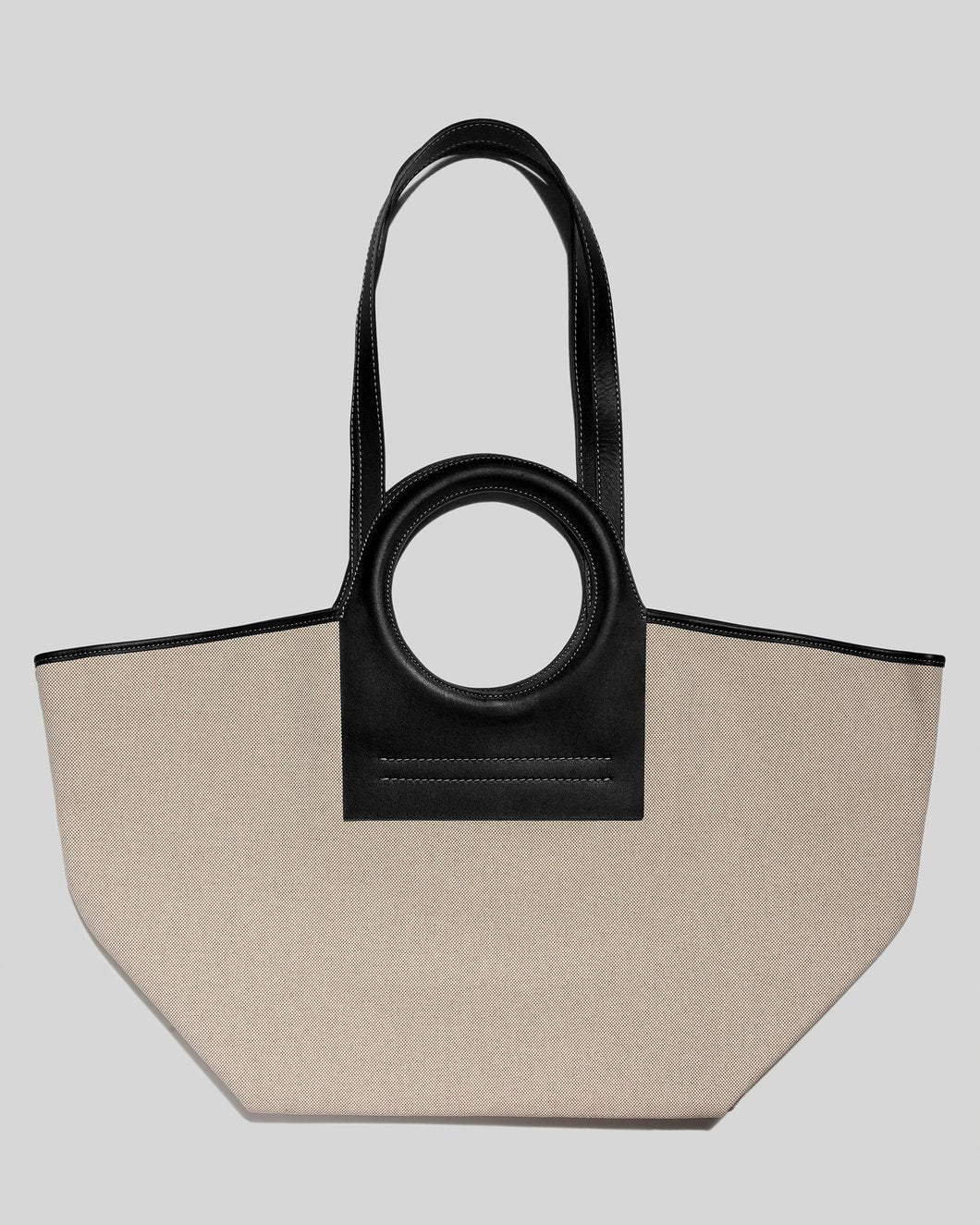 HEREU: Calella tote bag in canvas and leather - Orange