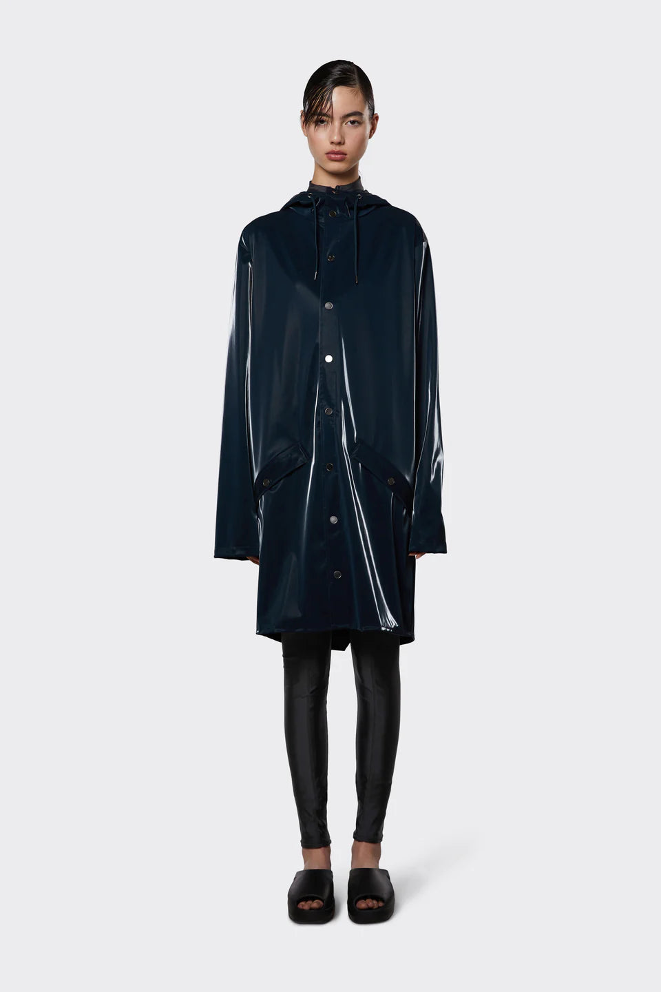 Rains holographic jacket deals black