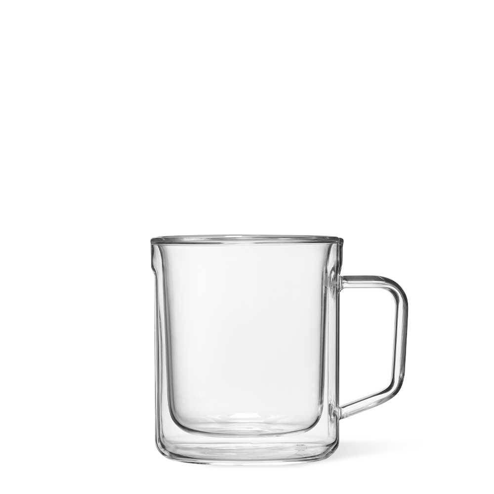 CORKCICLE GLASS COFFEE MUGS SET(2) - CLEAR