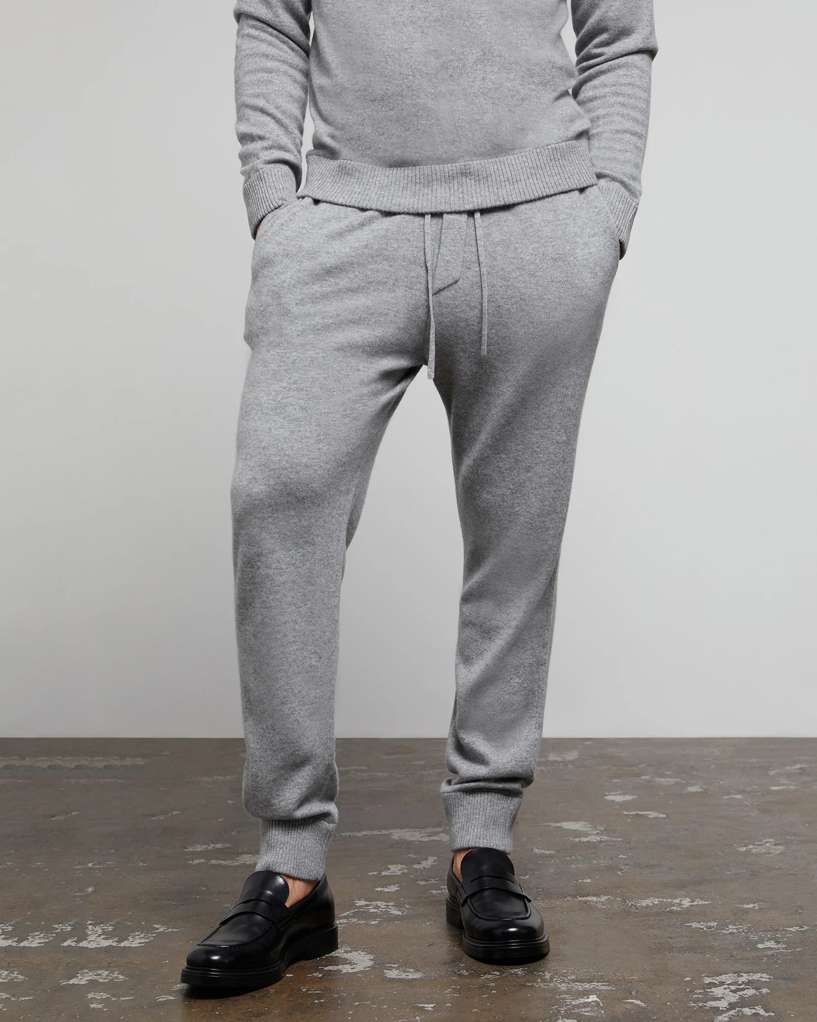 Grey Joggers Sweatpants - 100% Mongolian Cashmere
