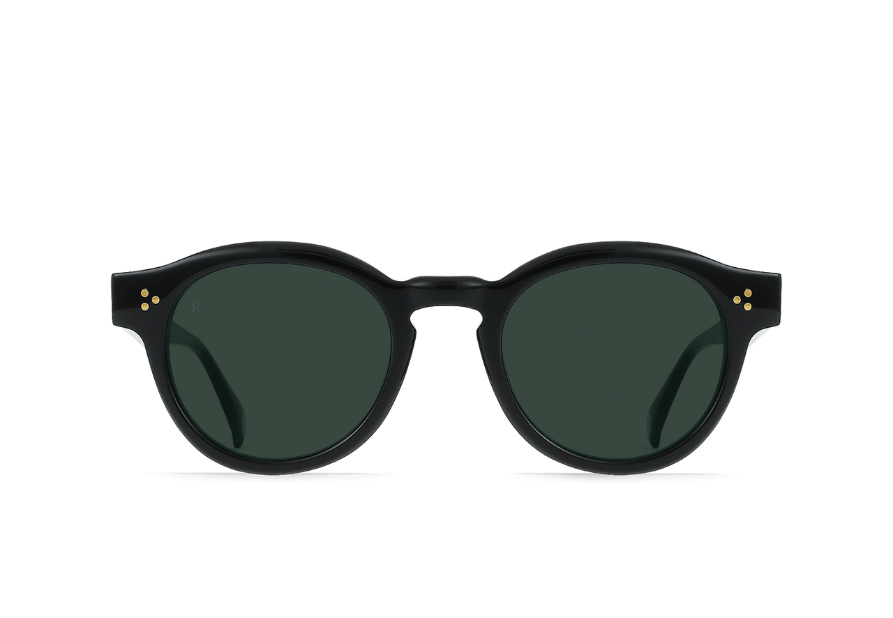 RAEN UNISEX ZELTI SUNGLASSES - RECYCLED BLACK / GREEN POLARIZED