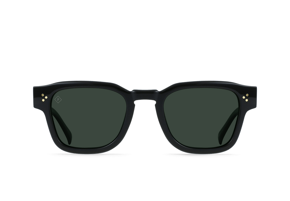 RAEN RECE UNISEX SUNGLASSES - RECYCLED BLACK / GREEN POLARIZED