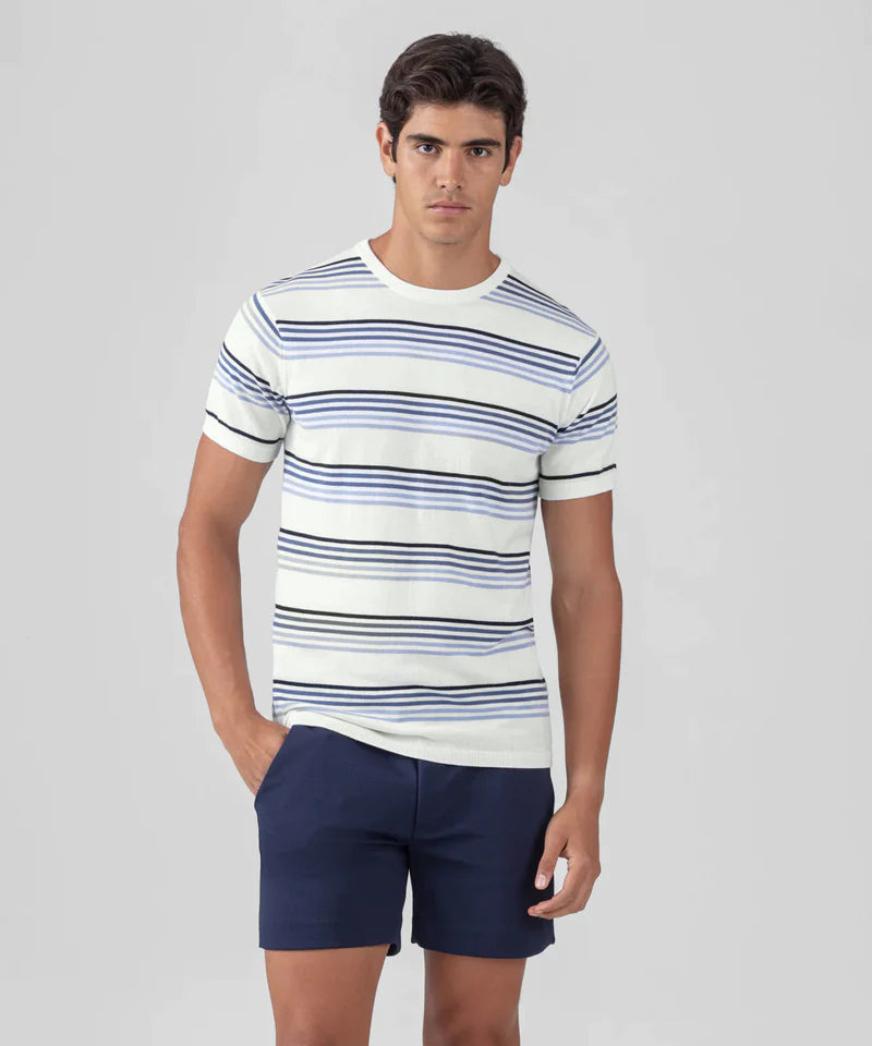 RON DORFF KNITTED STRIPED T-SHIRT - 2 COLORS