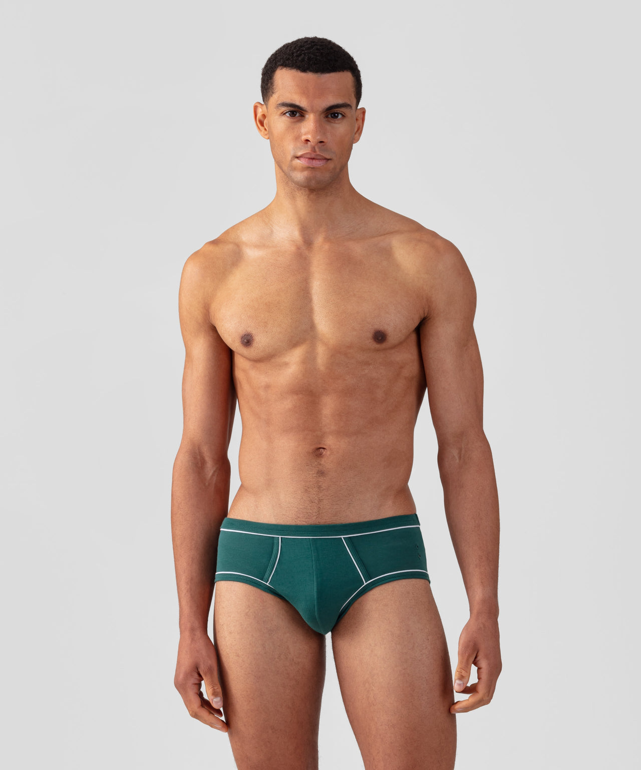 RON DORFF Y-FRONT BRIEFS W. PIPING - PINE GREEN