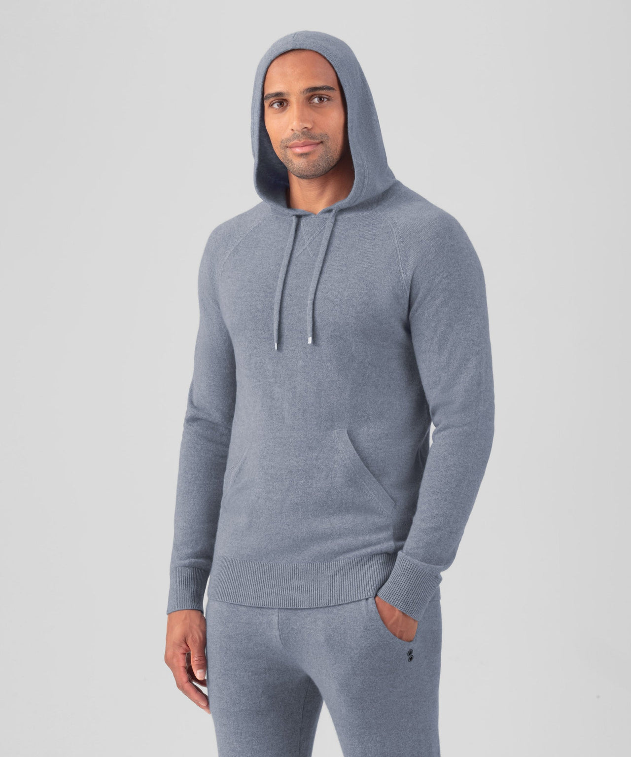 RON DORFF CASHMERE HOODIE - GLACIAL BLUE