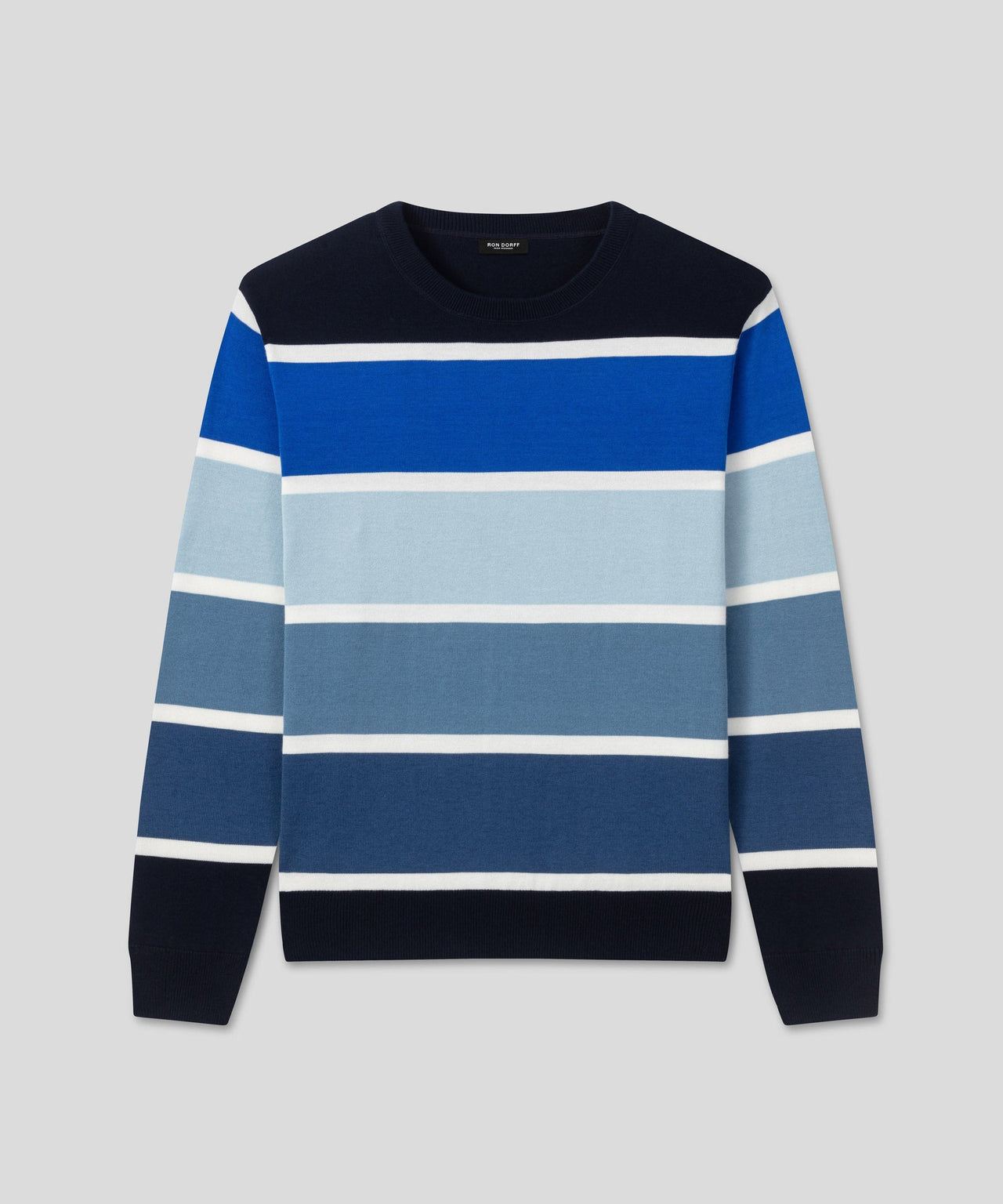 RON DORFF COTTON PANELLED SWEATER - NAVY