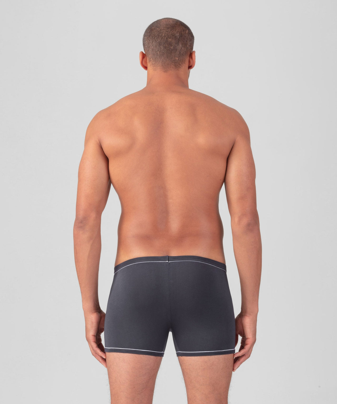 RON DORFF BOXER BRIEFS W. PIPING - LAVA GREY