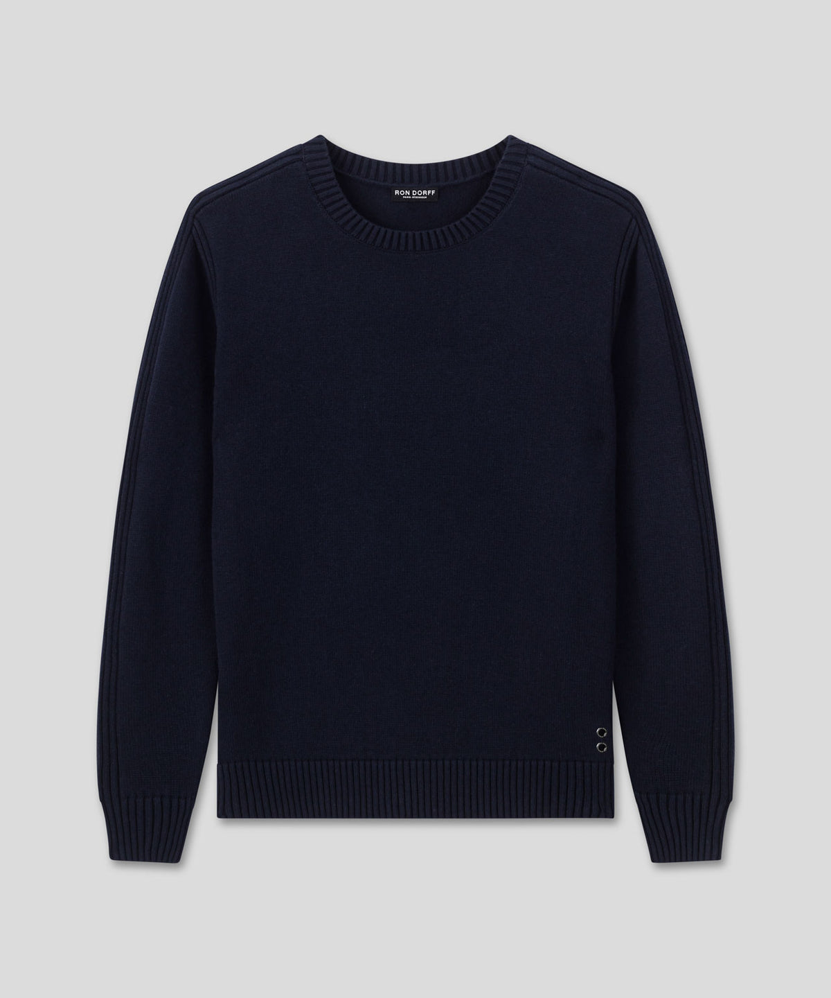 RON DORFF COTTON-WOOL NAVY SWEATER W. SIDE RIB - 2 COLORS