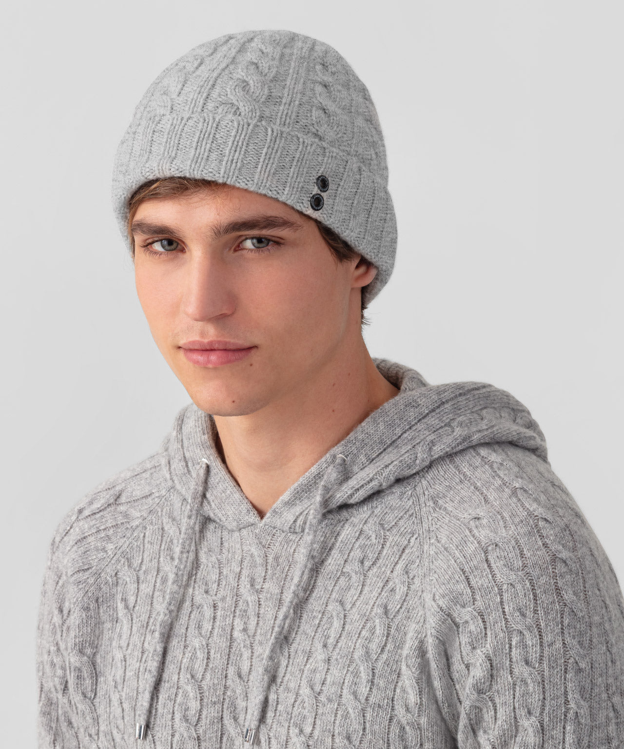 RON DORFF WOOL CASHMERE TELEMARK BEANIE - GREY MELANGE