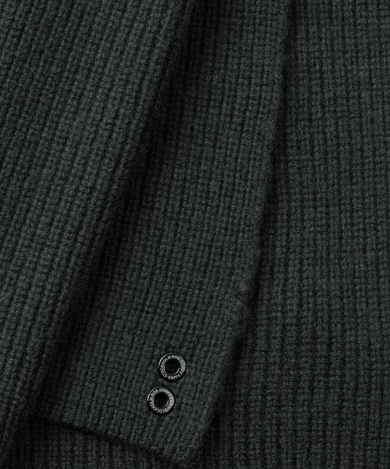 RON DORFF RIBBED WOOL SCARF - DARK KHAKI