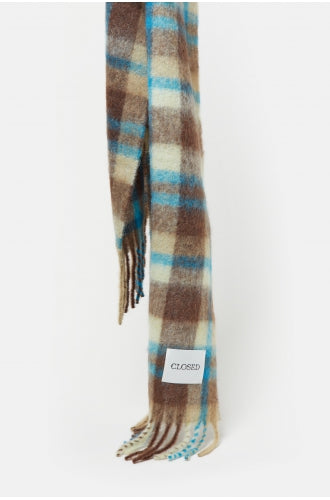 CLOSED GLEN PLAID ALPACA BLEND SCARF- SPORT MARINE