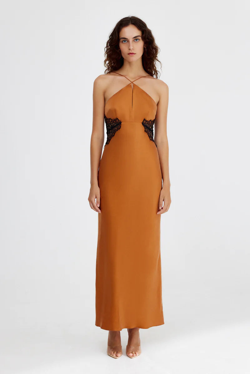 SIGNIFICANT OTHER HELAINA MIDI DRESS - CARAMELp