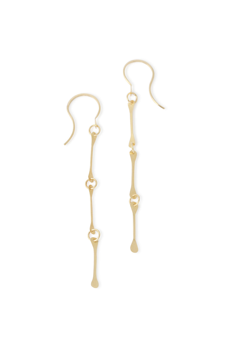 MELISSA JOY MANNING BONE CHAIN DROP EARRINGS - 14K GOLD