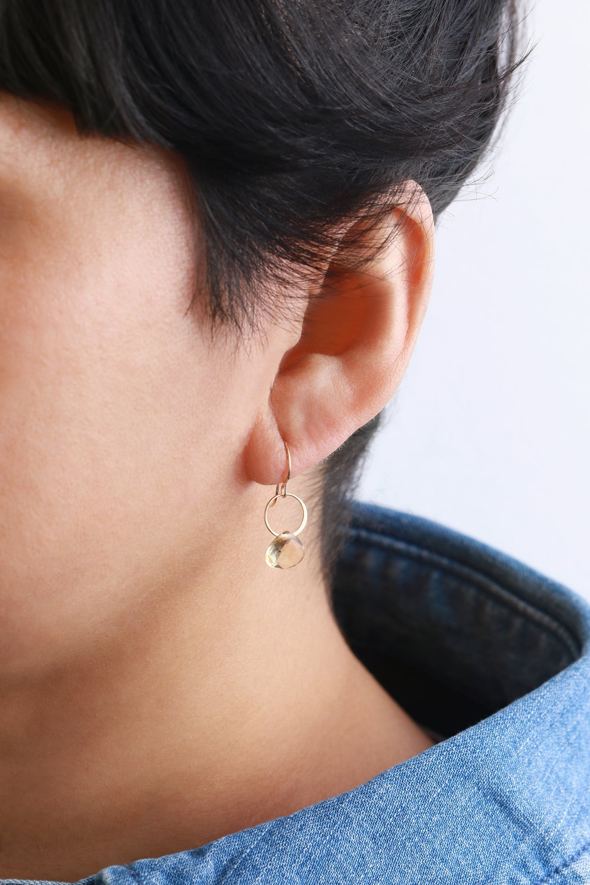 MELISSA JOY MANNING CITRINE SINGLE DROP EARRING - 14 KARAT YELLOW GOLD