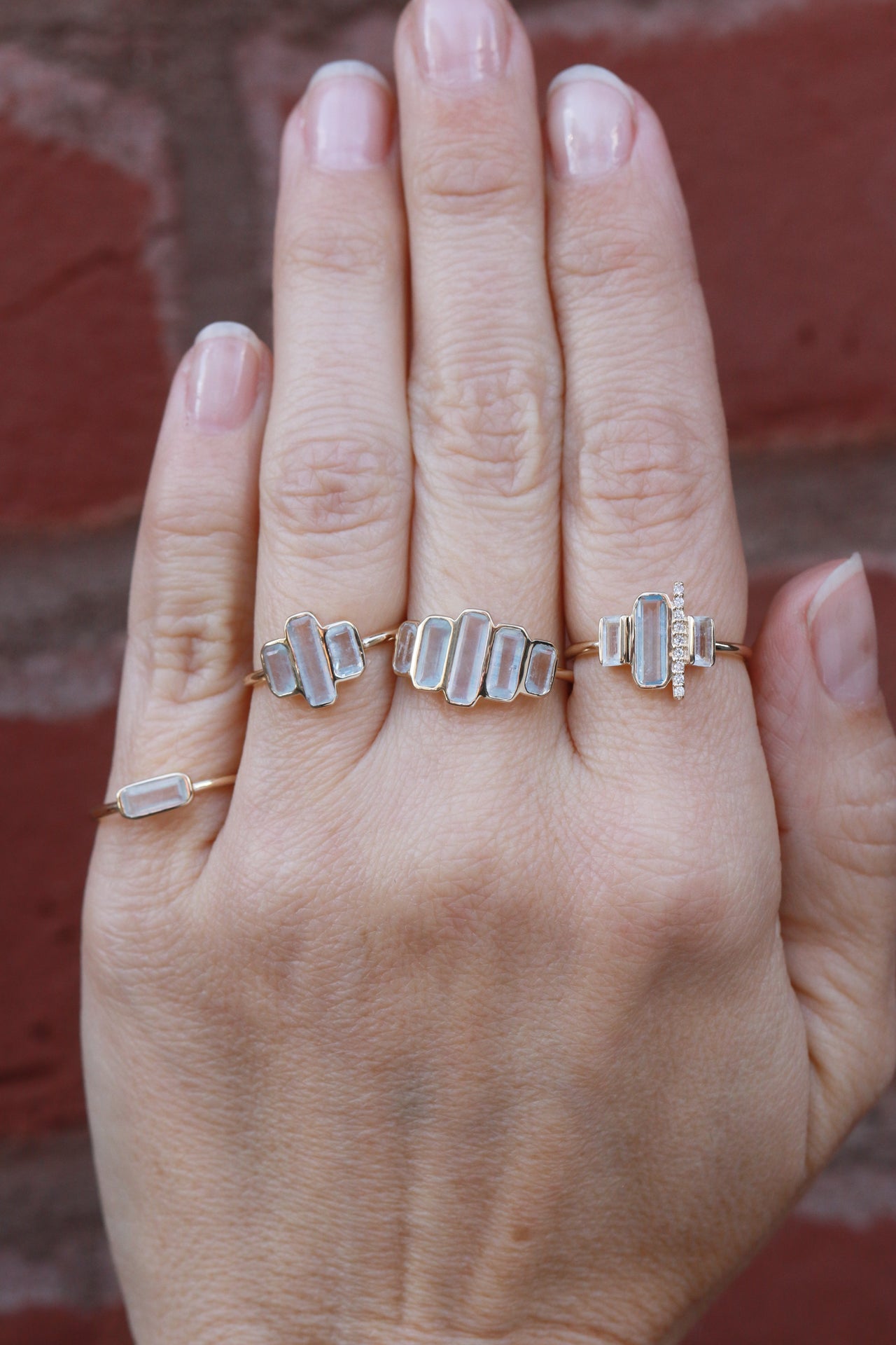 MELISSA JOY MANNING CITYSCAPE SINGLE AQUAMARINE RING - 14K GOLD