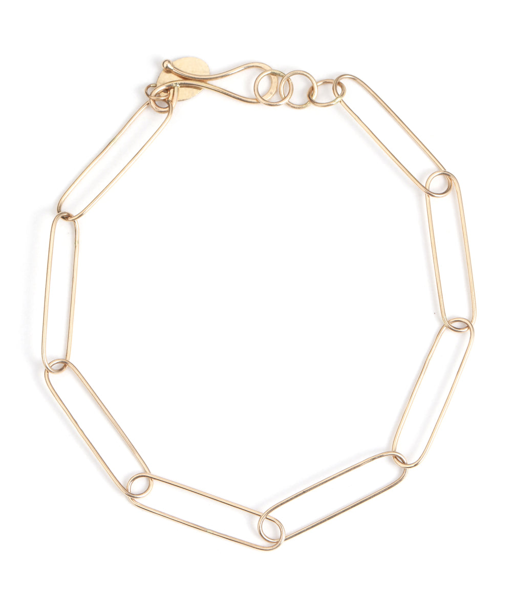 MELISSA JOY MANNING PAPERCLIP CHAIN BRACELET - 14K GOLD