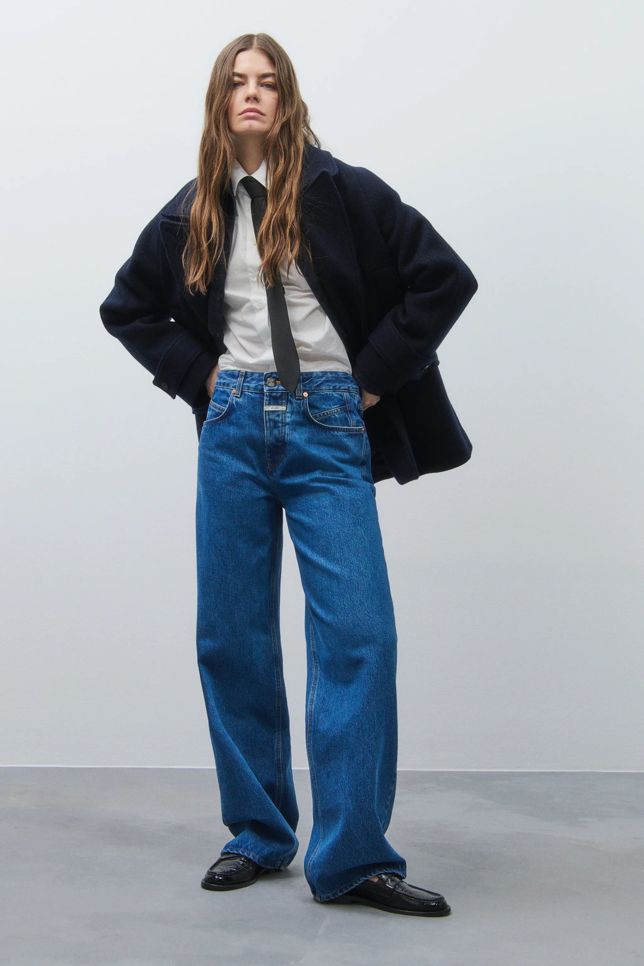 CLOSED WOMENS NIKKA WIDE LEG DENIM - MID BLUE