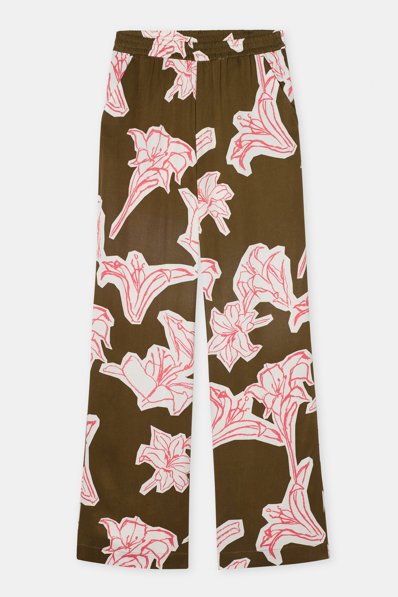 CLOSED WOMENS WINONA WIDE LEG PANTS - DEEP OLIVE