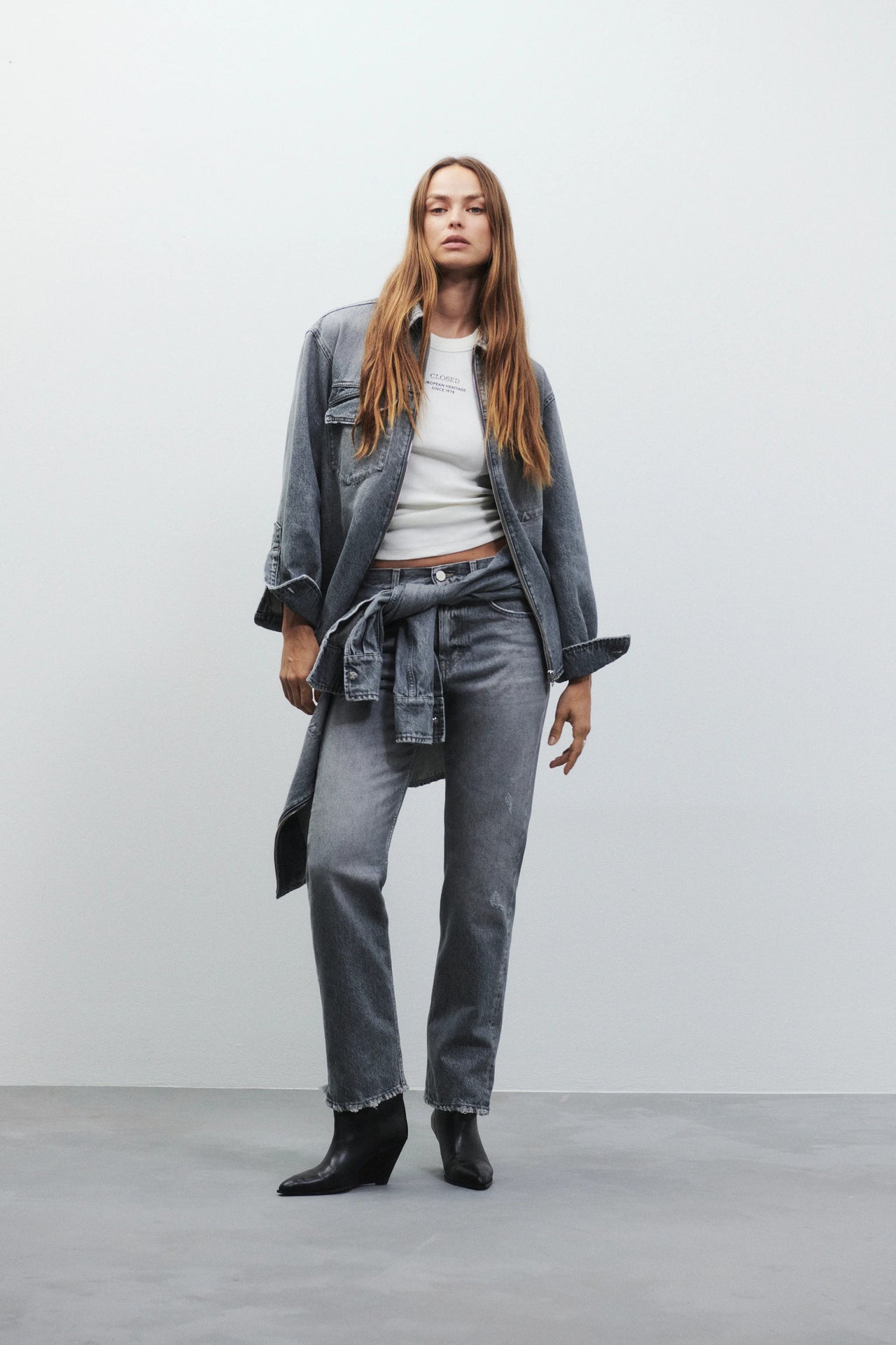 CLOSED WOMENS JONTA RELAXED DENIM - MID GREY