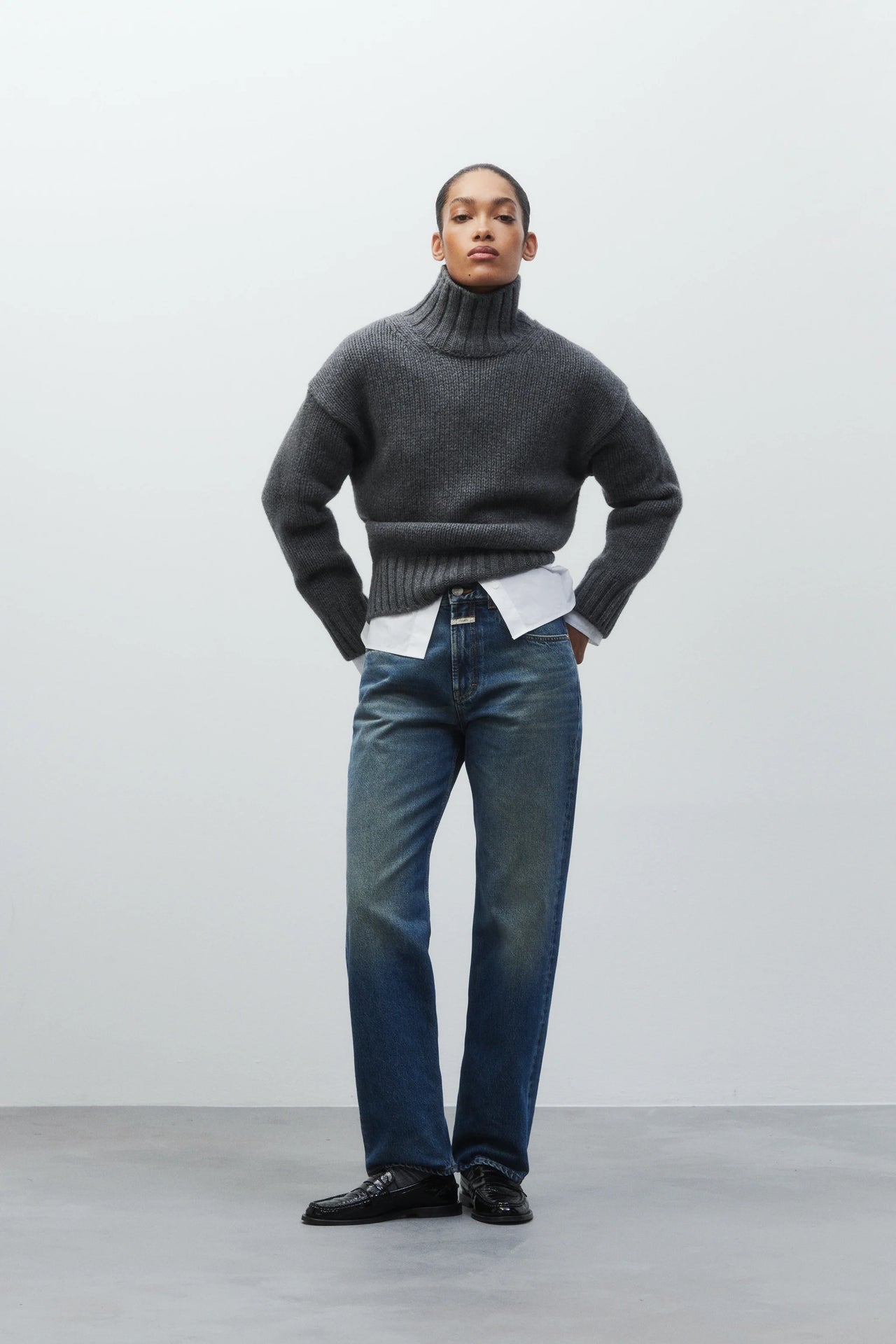 CLOSED WOMENS JONTA RELAXED DENIM - DARK BLUE