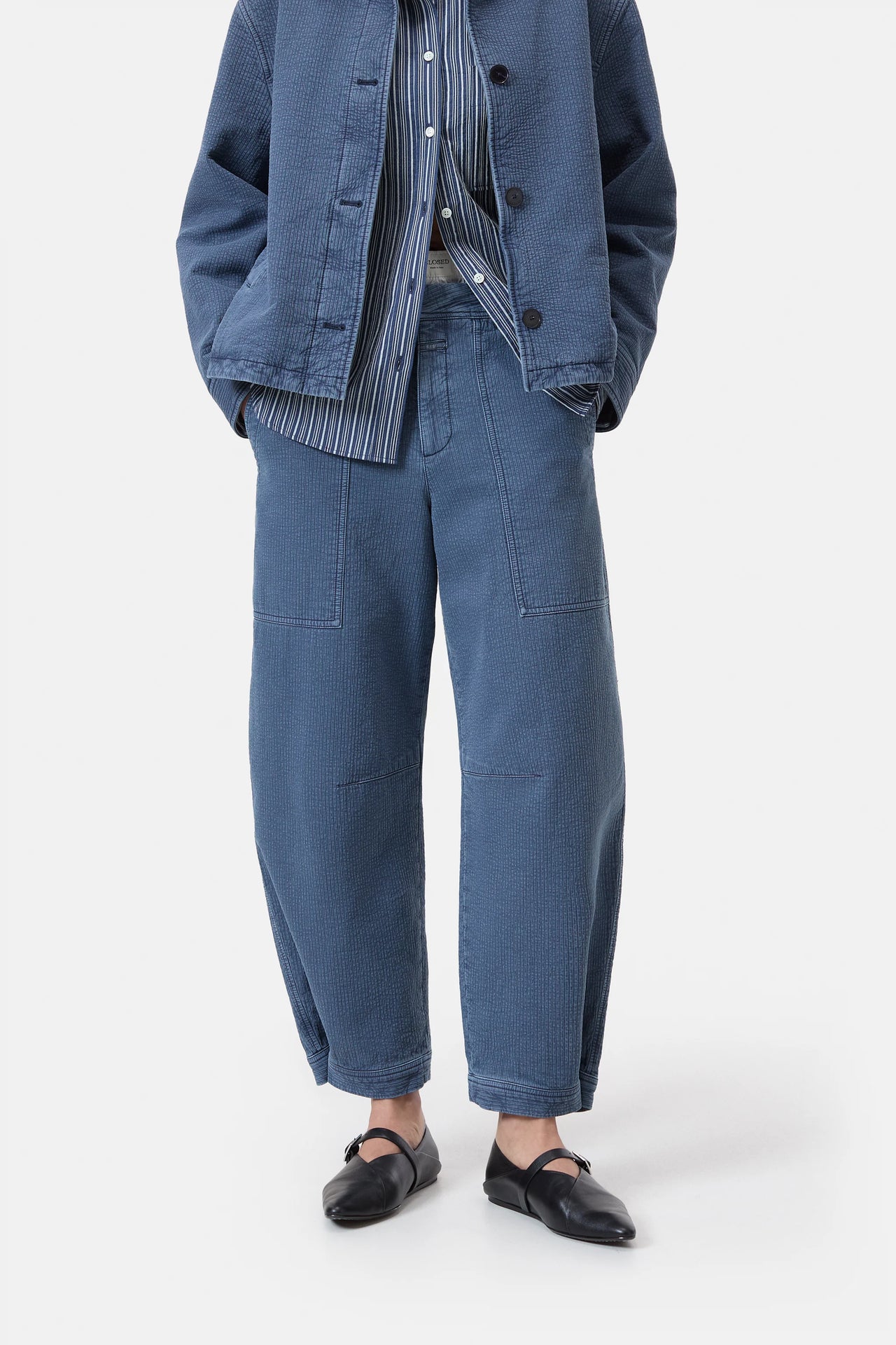 CLOSED WOMENS RHANNON BARREL PANTS- ECLIPSE BLUE