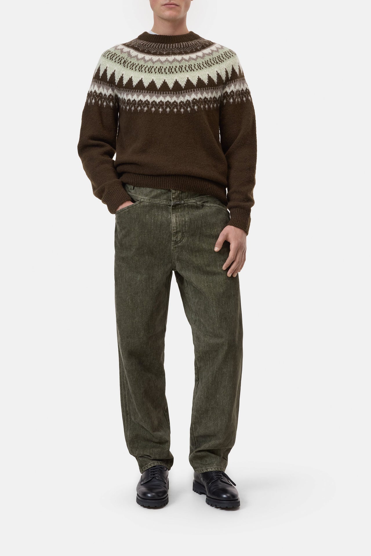 CLOSED MENS X-TEND LOOSE PANT - FOREST GREEN