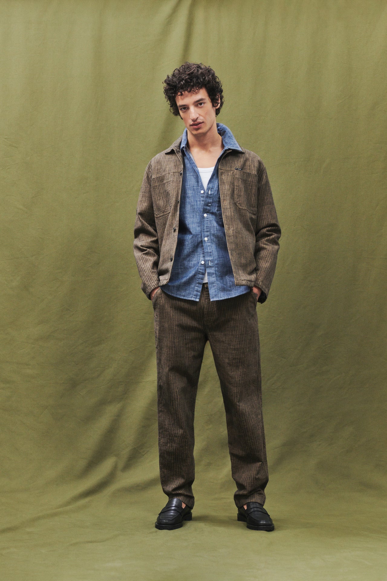 CLOSED MENS COTTON WORKER SHIRT - ROCK BEIGE