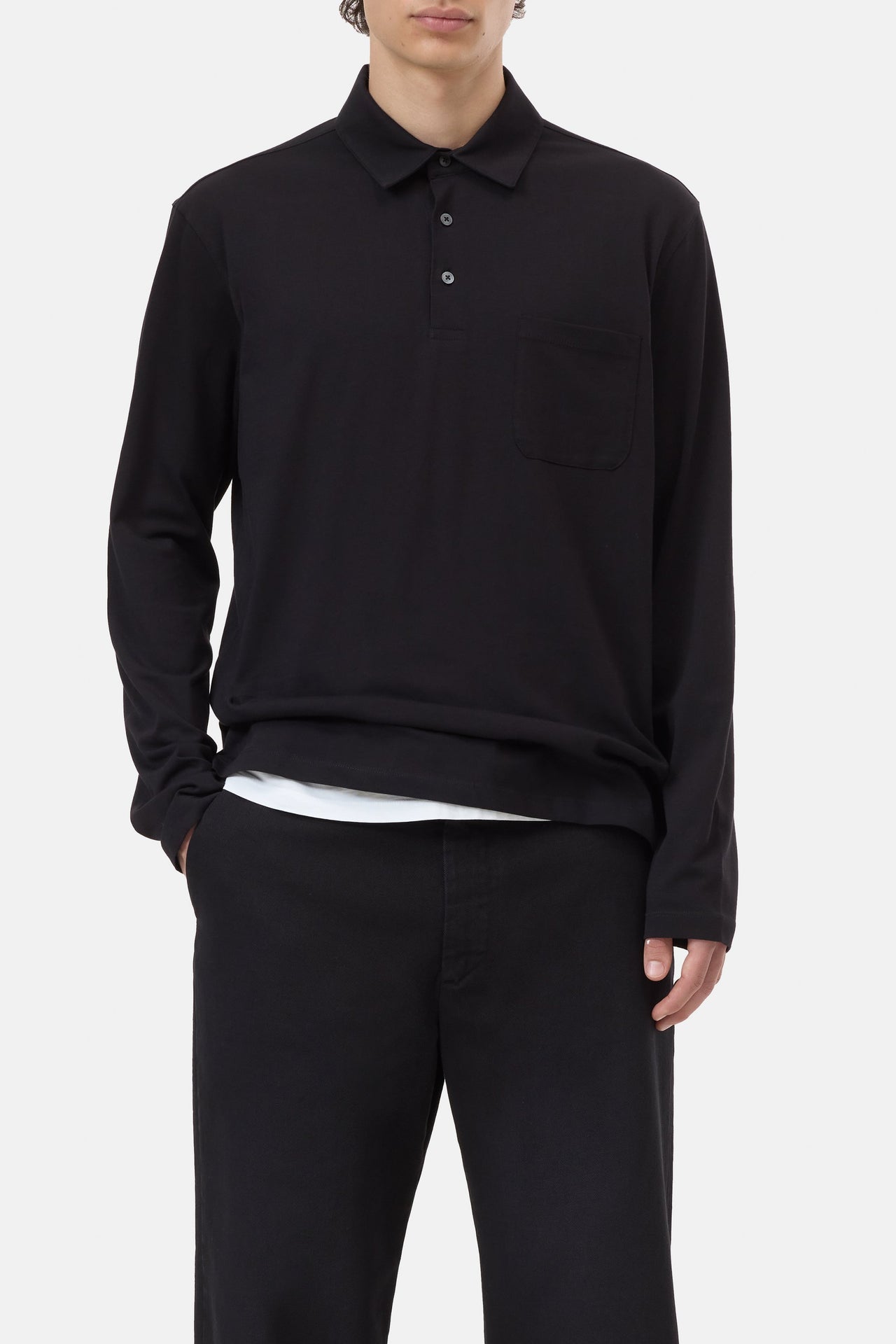 CLOSED MENS COTTON JERSEY L/S POLO SHIRT - 3 COLORS