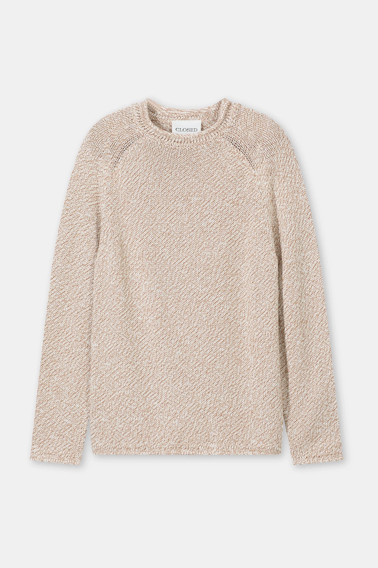 CLOSED MENS RAW EDGED KNIT - ROCK BEIGE