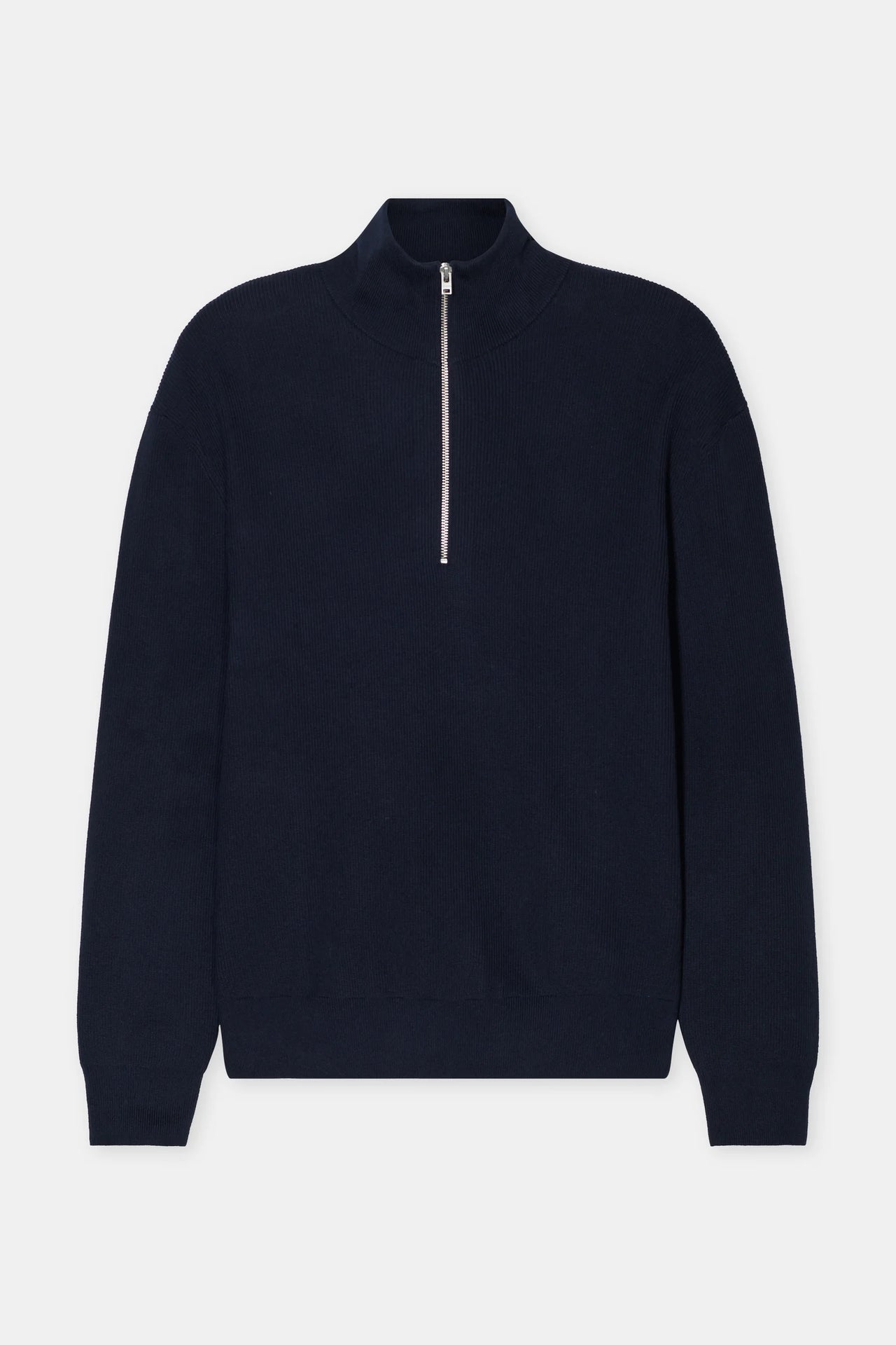 CLOSED MENS HALF-ZIP SWEATER IN COTTON BLEND - DARK NIGHT