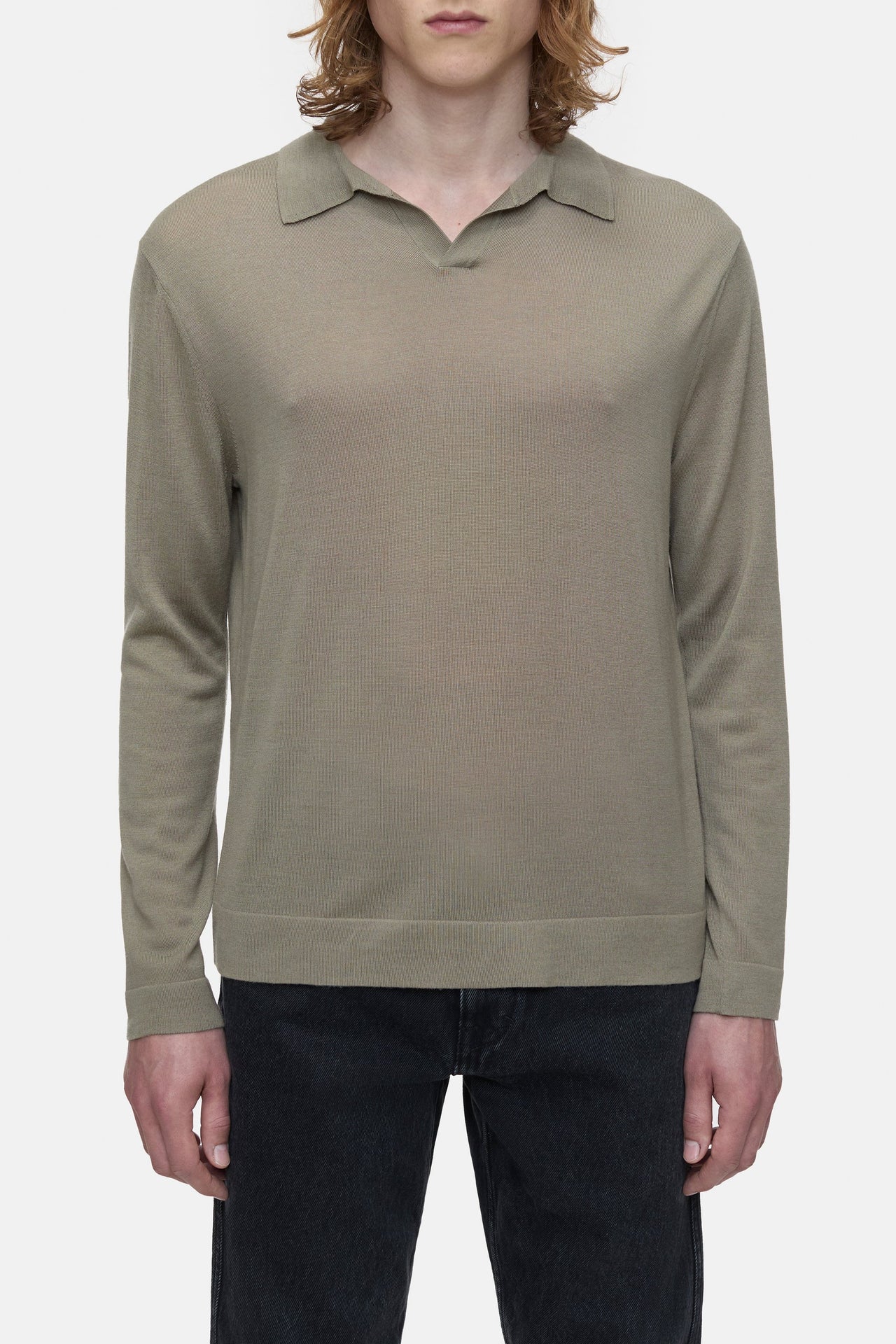 CLOSED MENS WOOL/CASHMERE LONG SLEEVE POLO - 2 COLORS