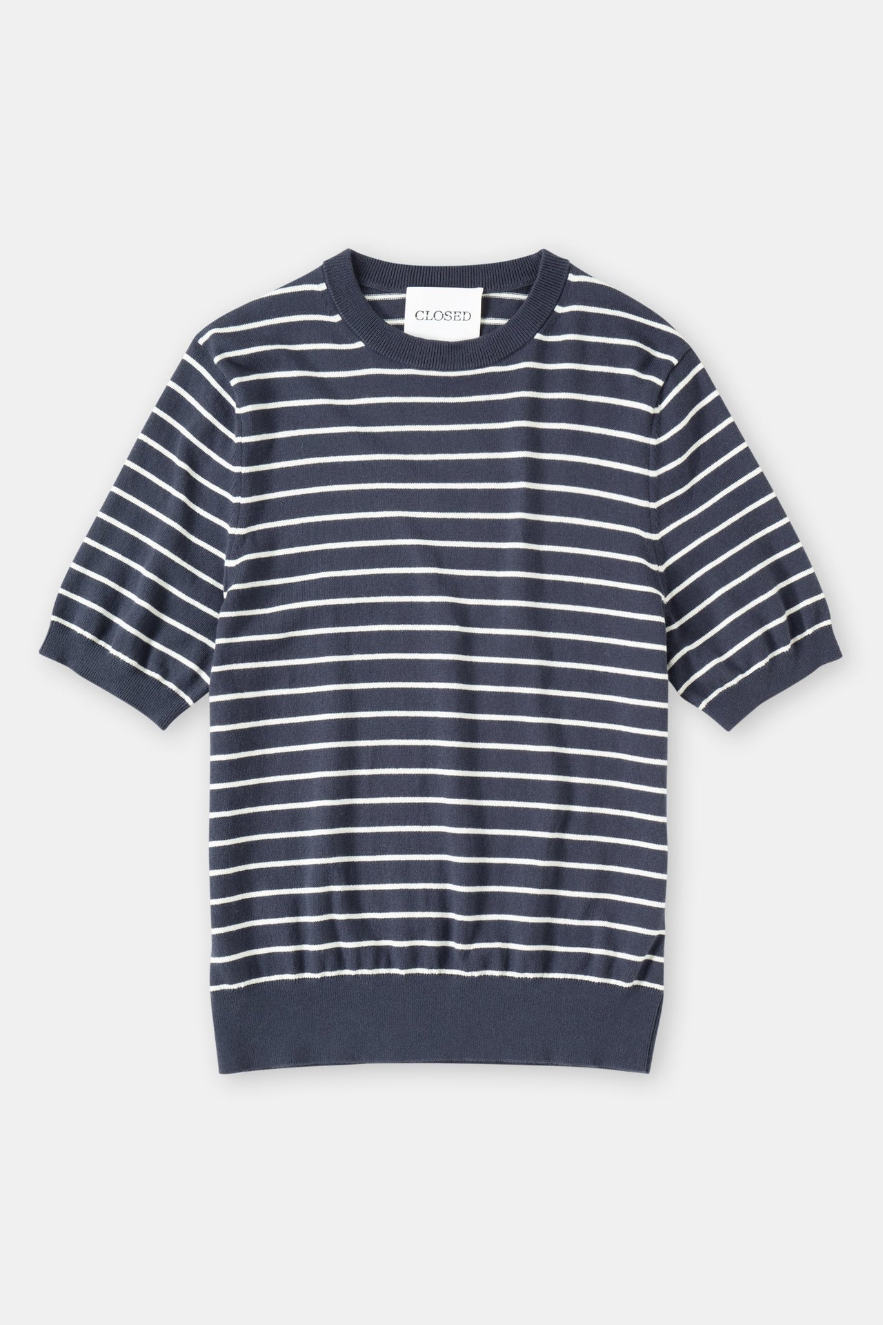 CLOSED MENS COTTON/CASHMERE FINE KNIT SHIRT - SMOKEY BLUE