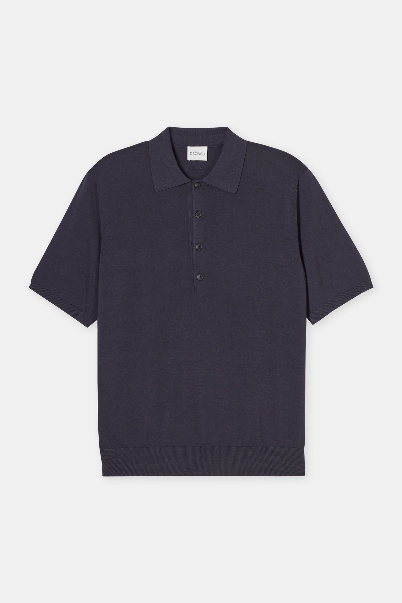 CLOSED MENS COTTON POLO SHIRT - SMOKEY BLUE