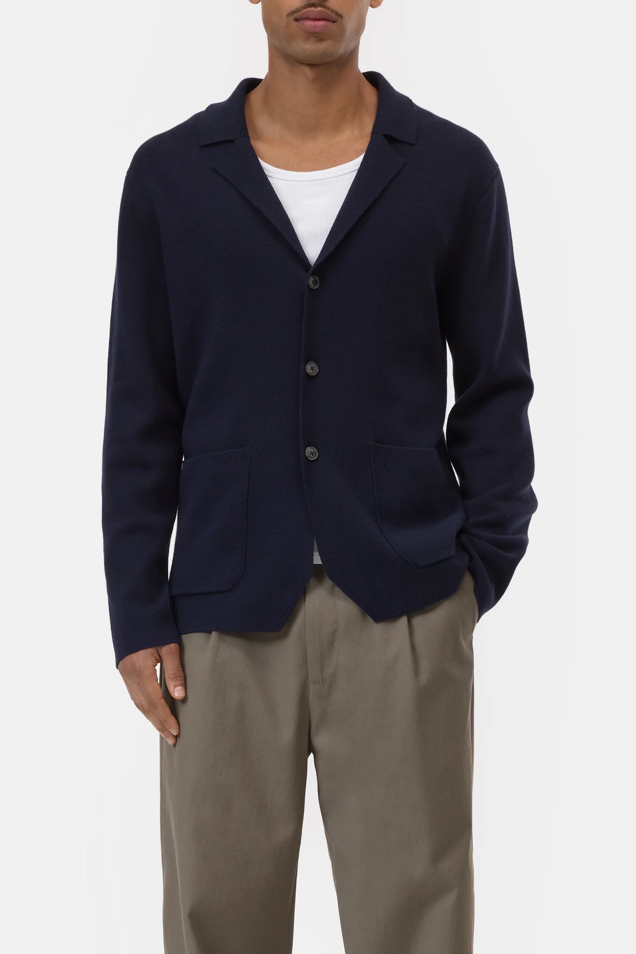 CLOSED MENS KNITTED BLAZER - DARK NIGHT