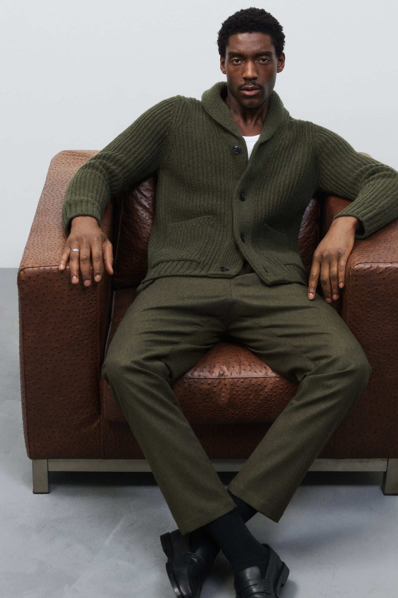 CLOSED MENS SHAWL COLLAR CARDIGAN - 2 COLORS