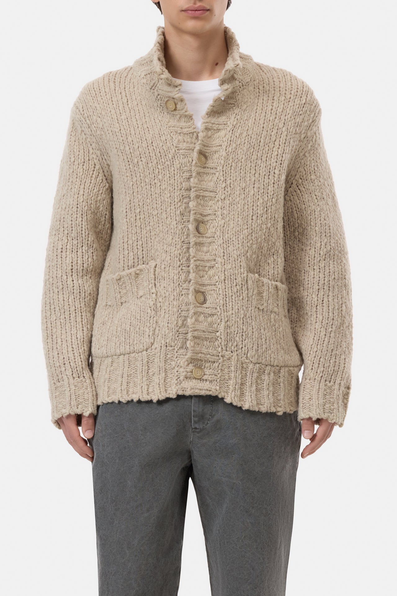 CLOSED MENS TURTLENECK CARDIGAN - SILT GREY