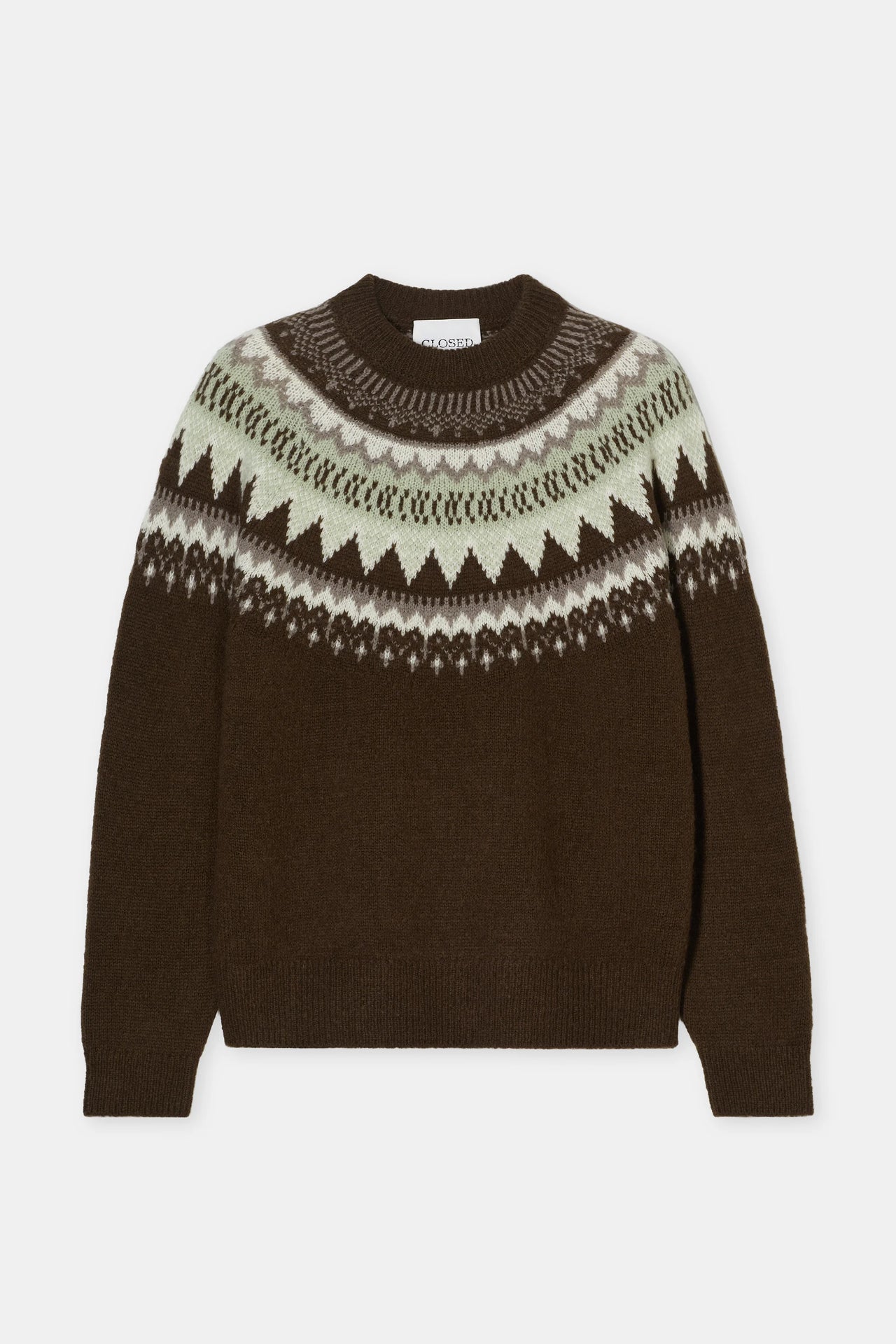 CLOSED MENS WOOL NORWEGIAN SWEATER - MARSH GREEN