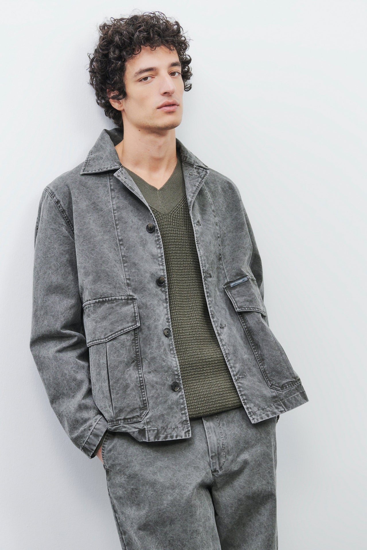 CLOSED MENS CARGO JACKET - LED GREY