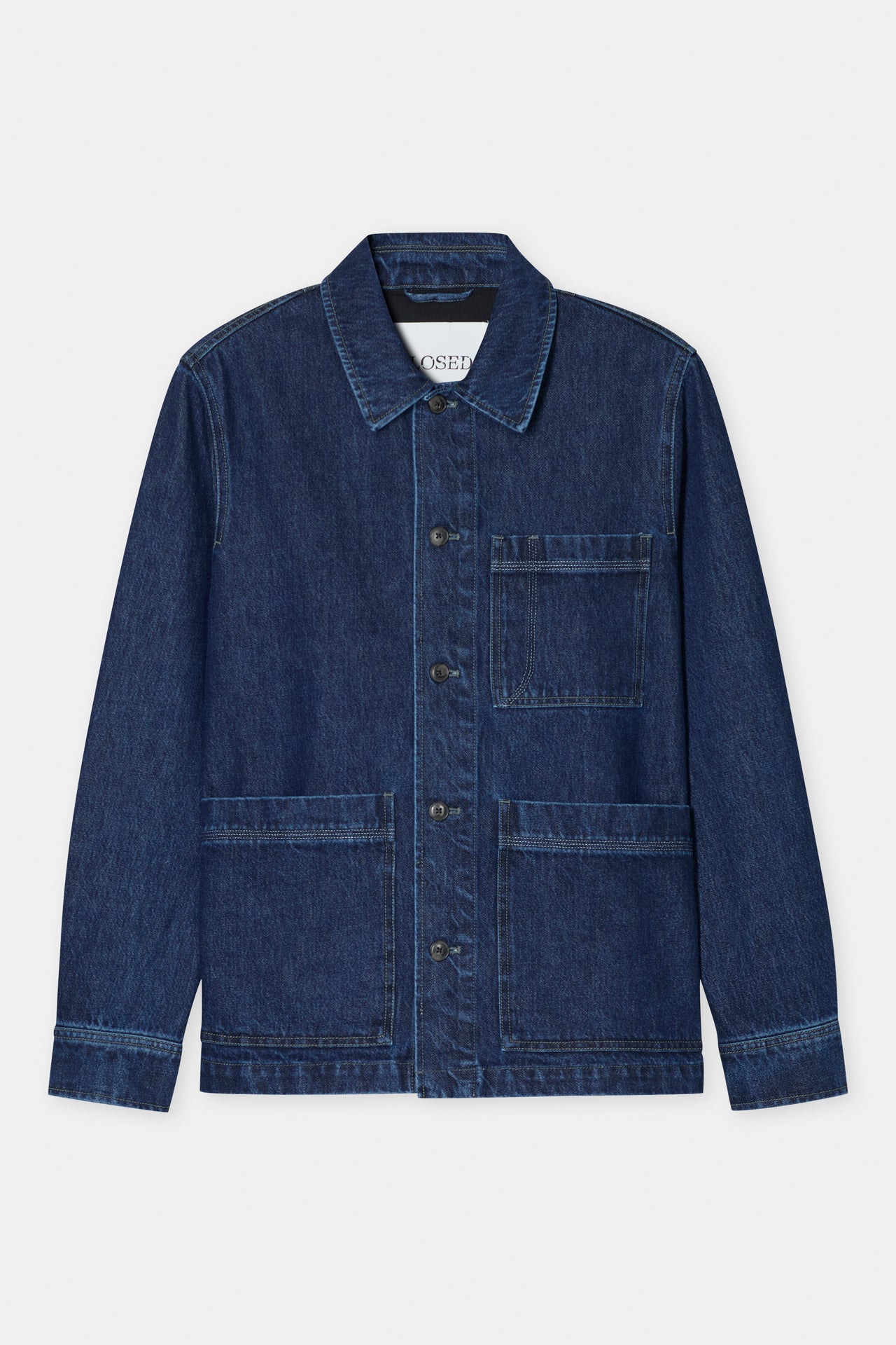 CLOSED MENS DENIM ATELIER JACKET - MID BLUE