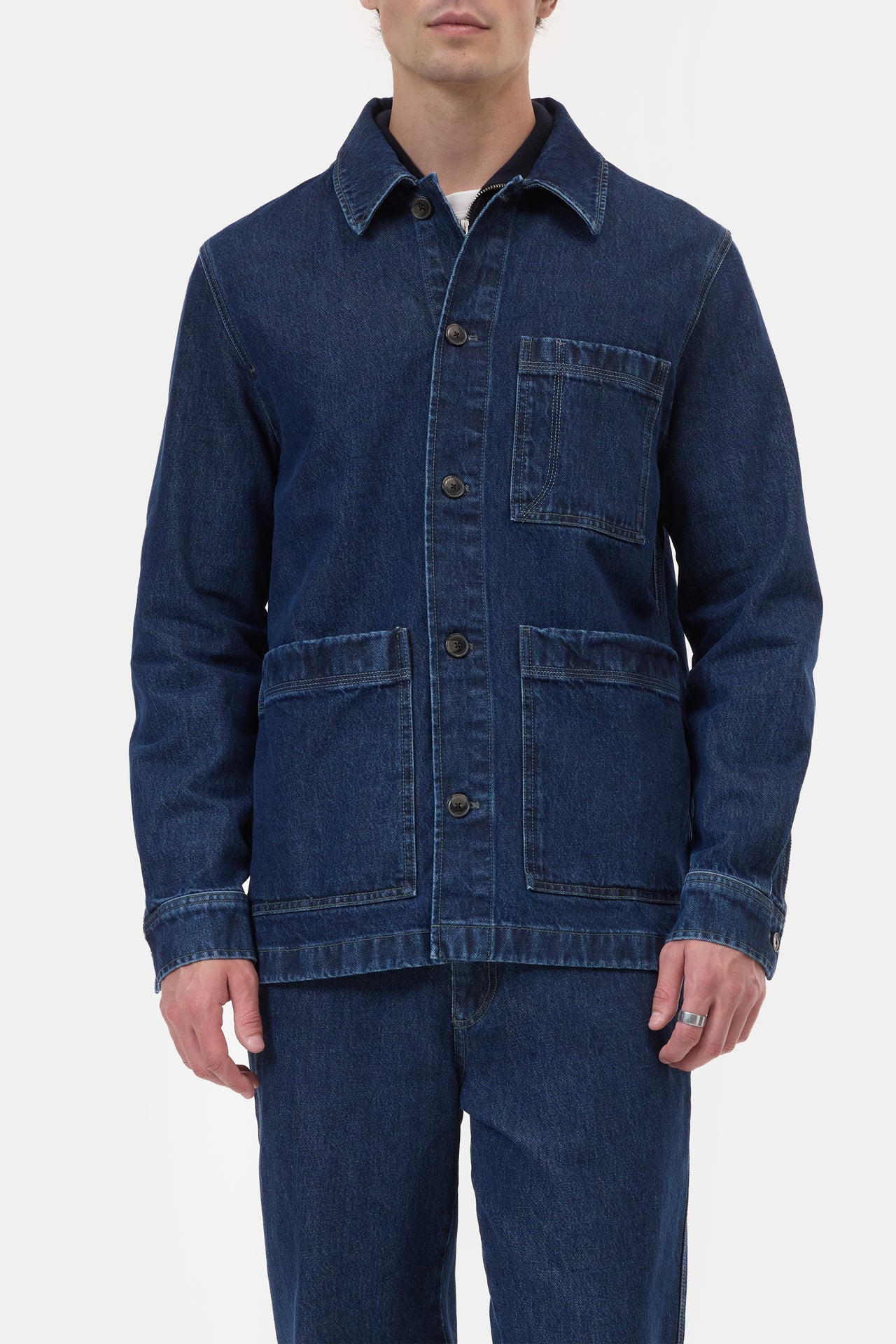 CLOSED MENS DENIM ATELIER JACKET - MID BLUE