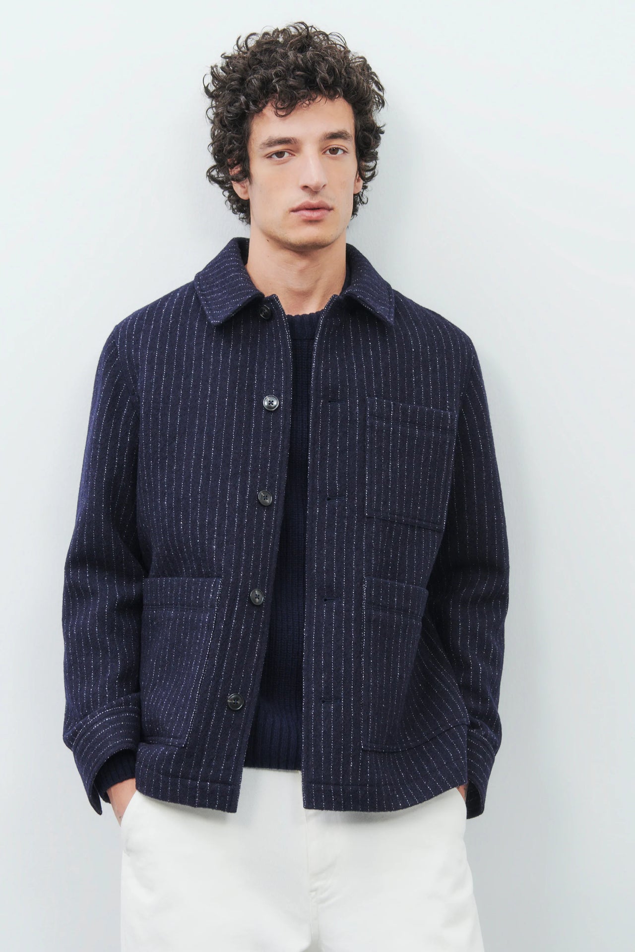 CLOSED MENS WOOL STUDIO JACKET - DARK NIGHT