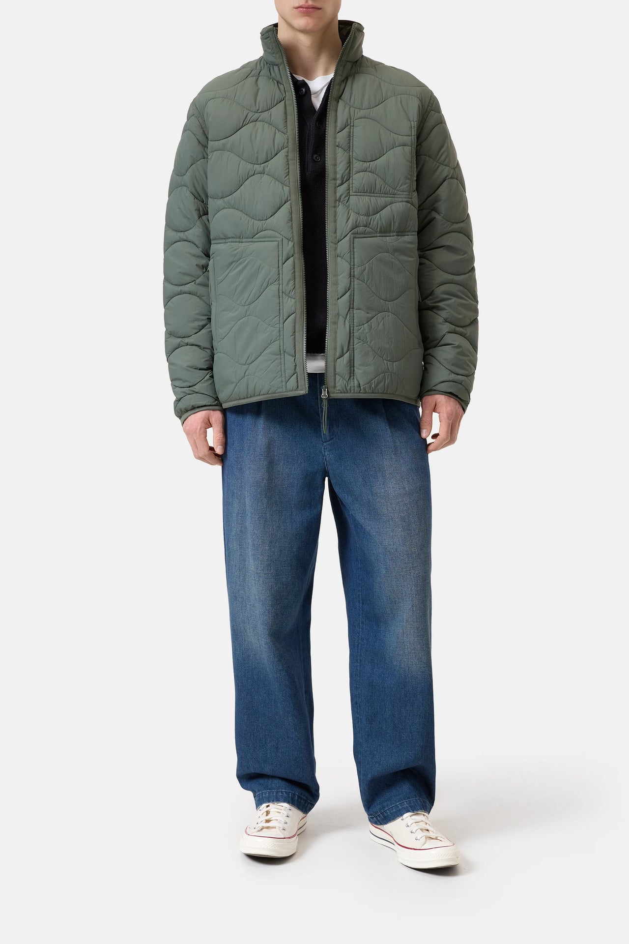 CLOSED MENS QUILTED JACKET- OLIVE GREEN