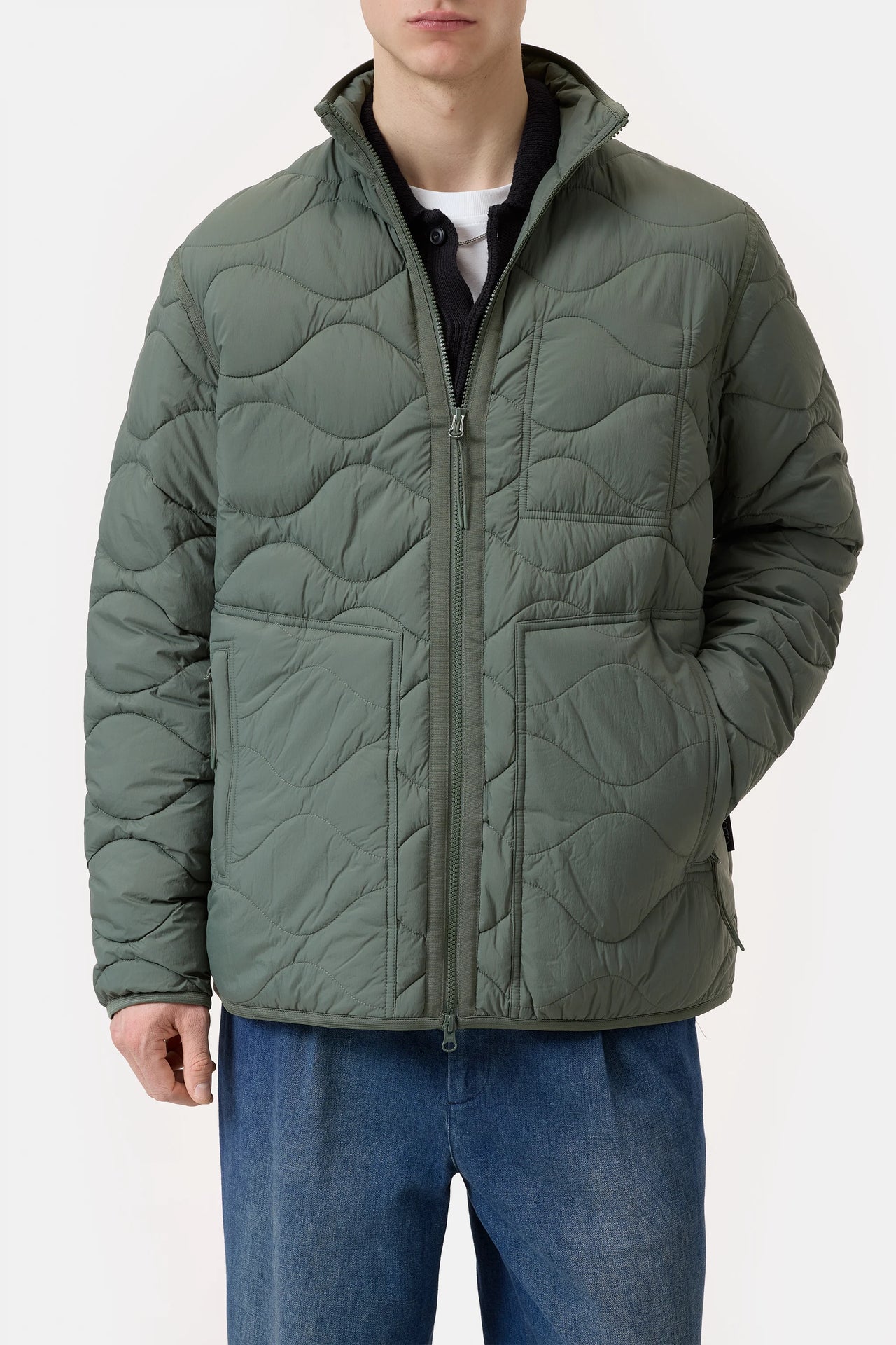 CLOSED MENS QUILTED JACKET- OLIVE GREEN