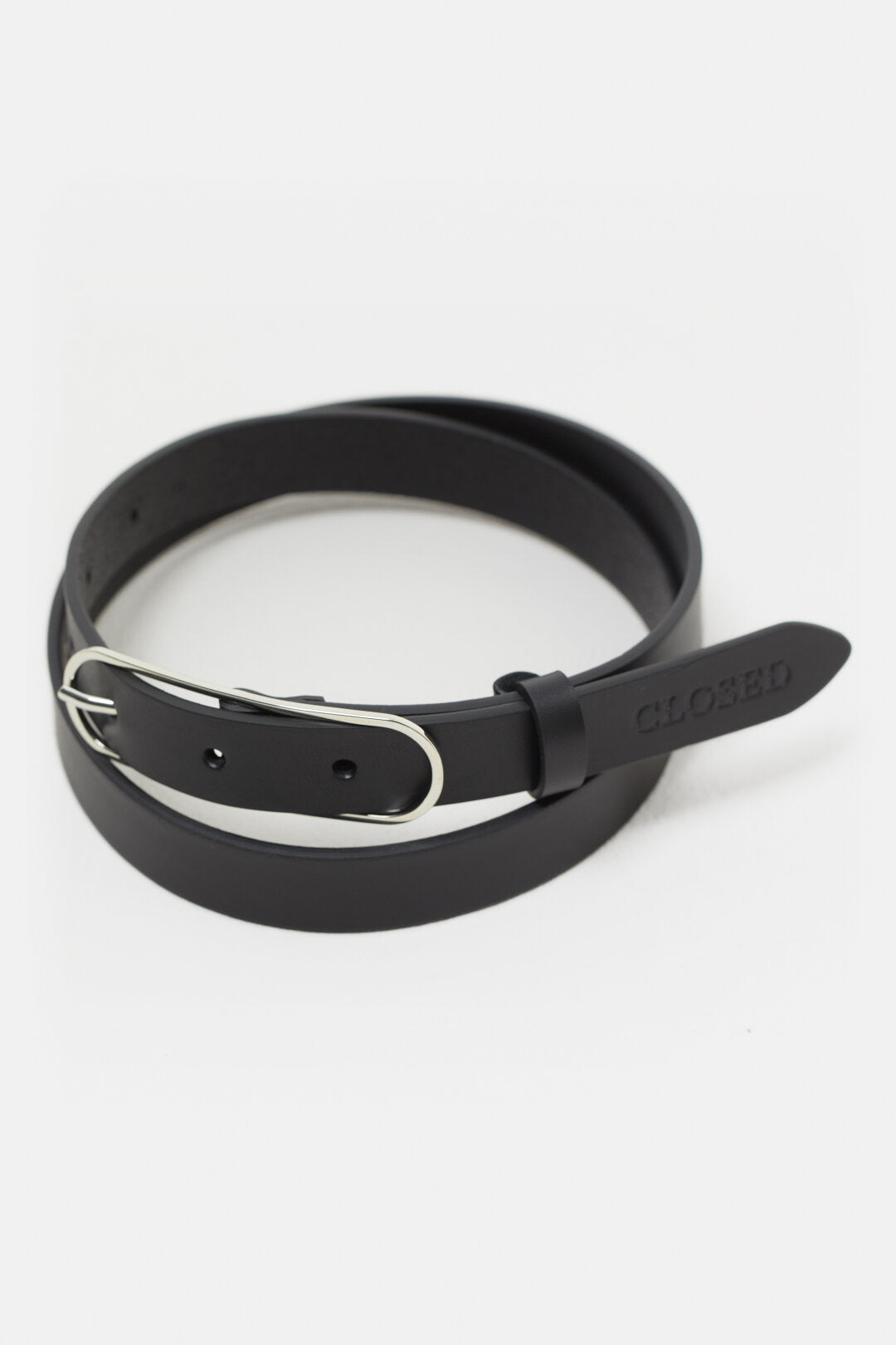 CLOSED WOMENS SLIM BELT WITH METAL BUCKLE- 2 COLORS