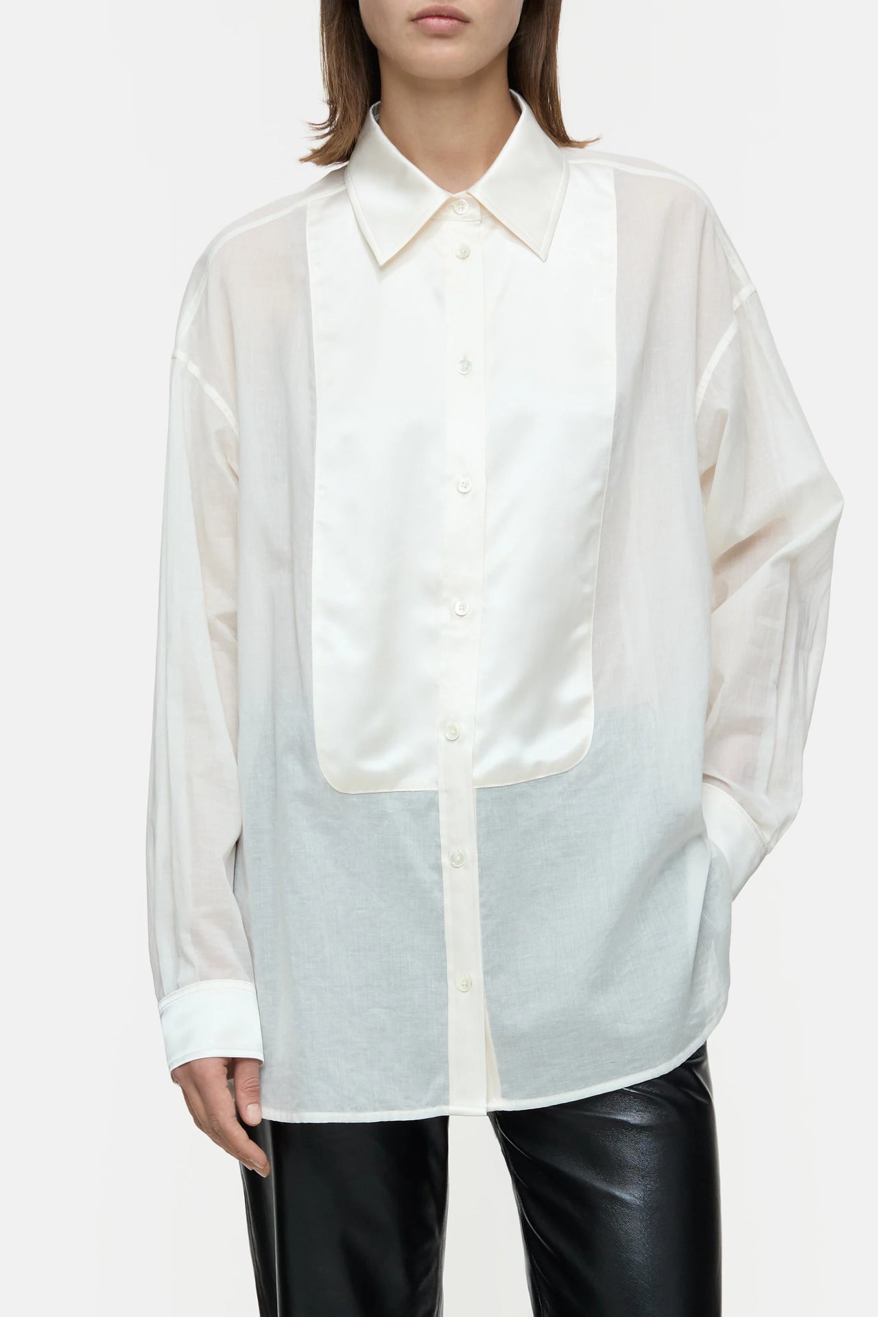 CLOSED WOMENS COTTON VOILE BLOUSE - IVORY