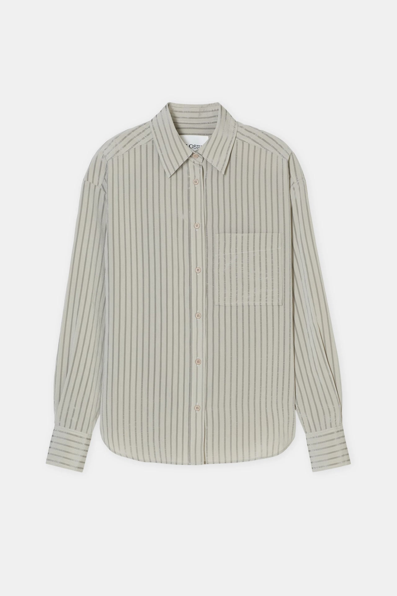CLOSED WOMENS OVERSIZED STRIPED BLOUSE - SILT GREY
