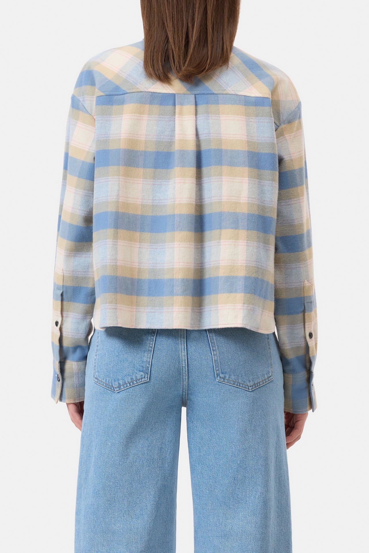 CLOSED WOMENS OVERSIZED COTTON SHIRT BLOUSE - POWDER BLUE