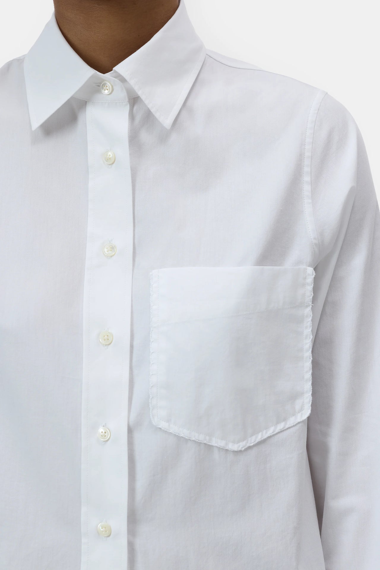 CLOSED WOMENS LACE DETAIL ORGANIC COTTON SHIRT - WHITE